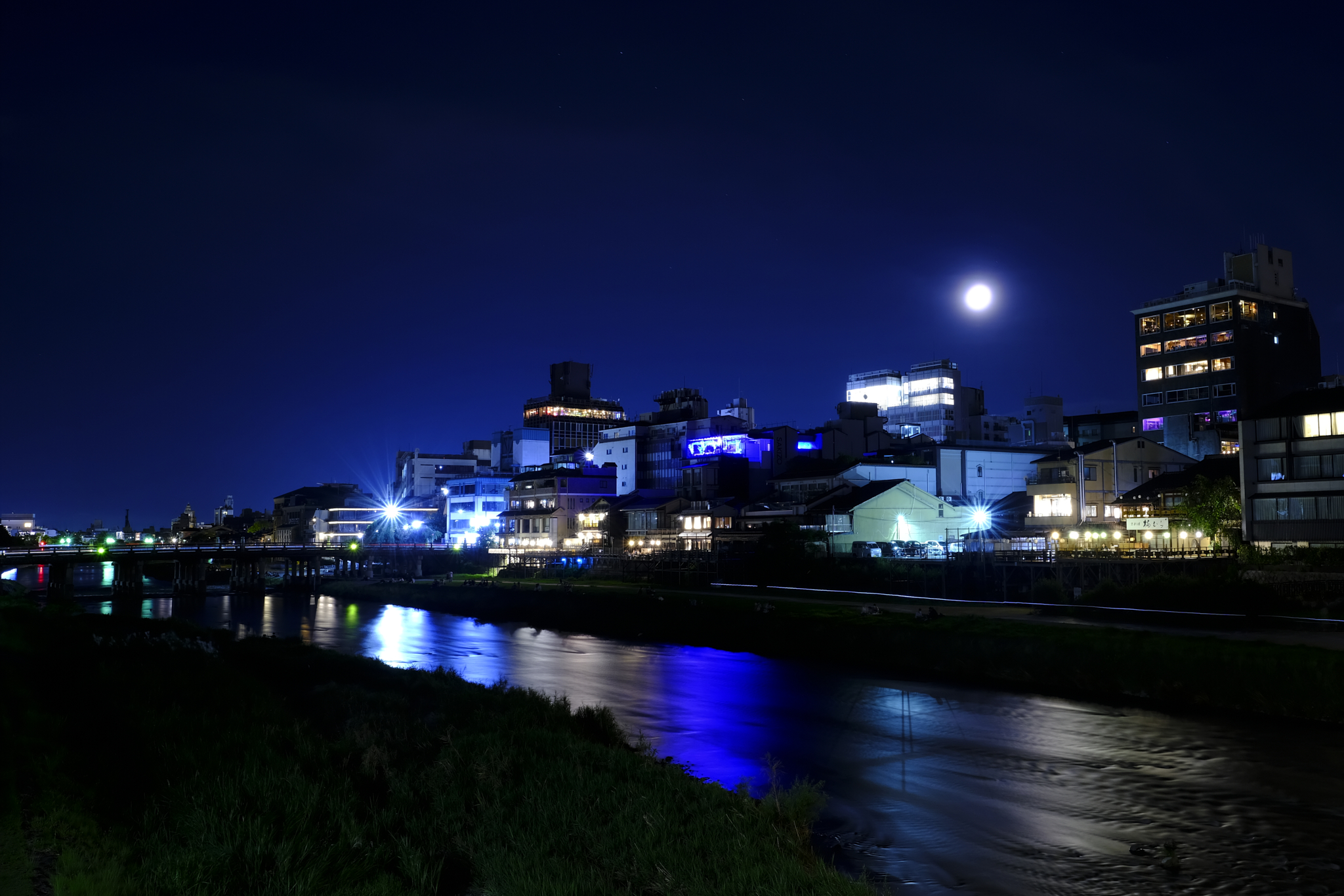 Moon over the Kamo River